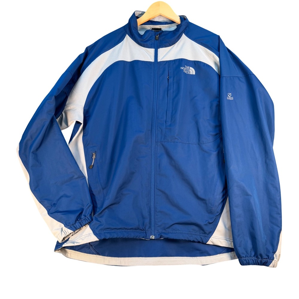 The North Face Flight Series Mens XXL Blue Gray Full Zip Windbreaker Jacket